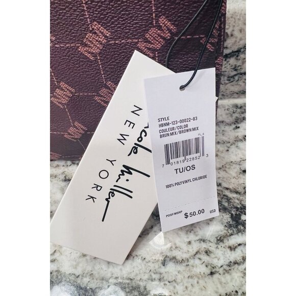 Nicole Miller Brown Logo Gold Hardware Shoulder Crossbody Bag Purse W/ Pouch NWT - Picture 5 of 7